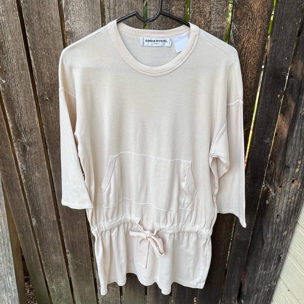 Sonia Rykiel Cream Coastal Cinch Waist Tunic Sz M